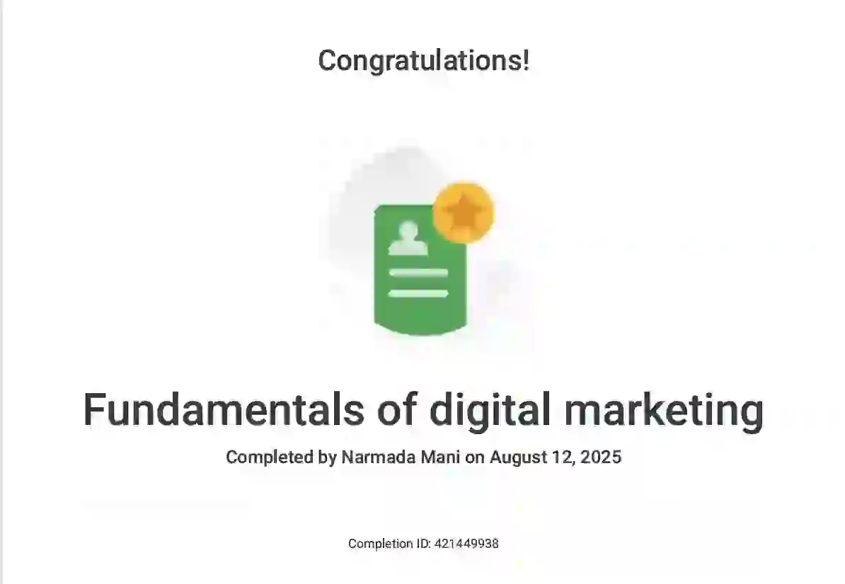 Fundamentals of digital marketing Google certificate of digital marketing strategist in dubai