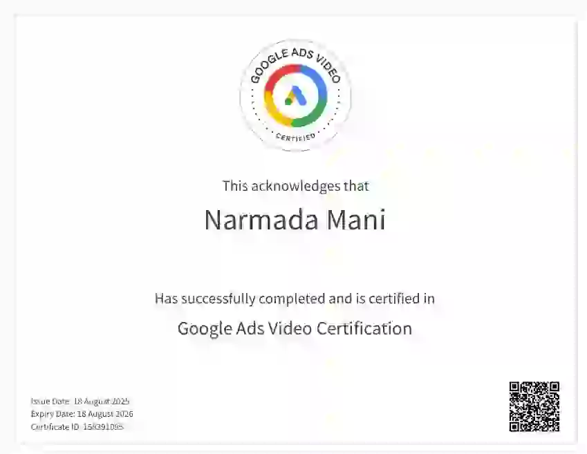video ad 1 certificate of digital marketing strategist in dubai